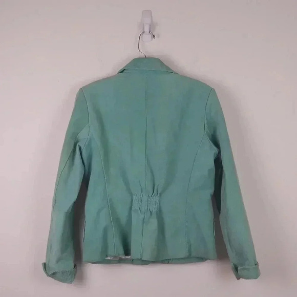 Wilson's Leather Pelle Studio Blue Leather Blazer - Picture 2 of 7